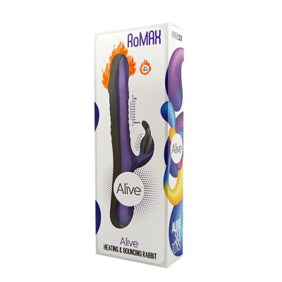 Вібратор кролик з підігрівом і ротацією Alive RoMAX Purple, діаметр 3.5