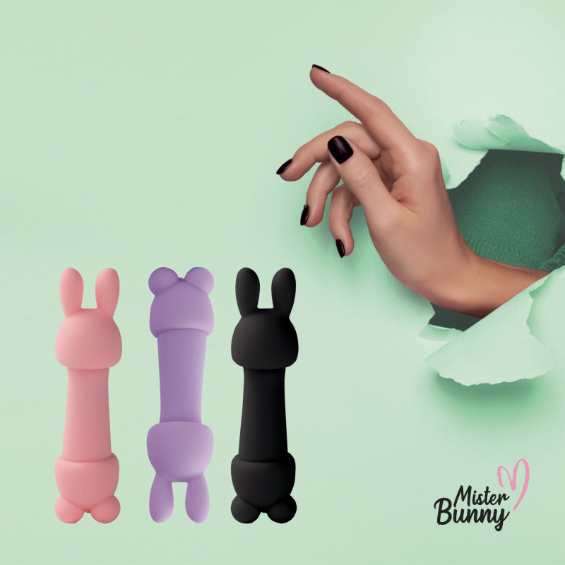 Міні-вібратор FeelzToys Mister Bunny Purple з двома насадками