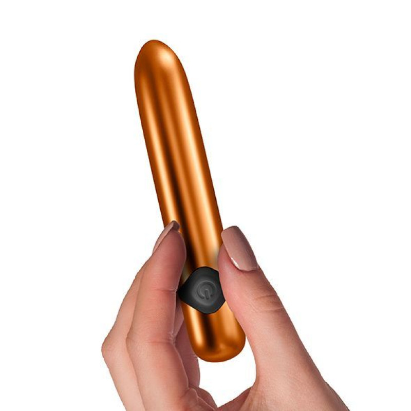 Потужний вібратор Rocks Off Havana Orange Gold з кольоровою LED-Платтясвіткою, 10 режимів роботи