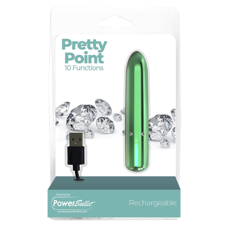 Віброкуля PowerBullet - Pretty Point Rechargeable Teal