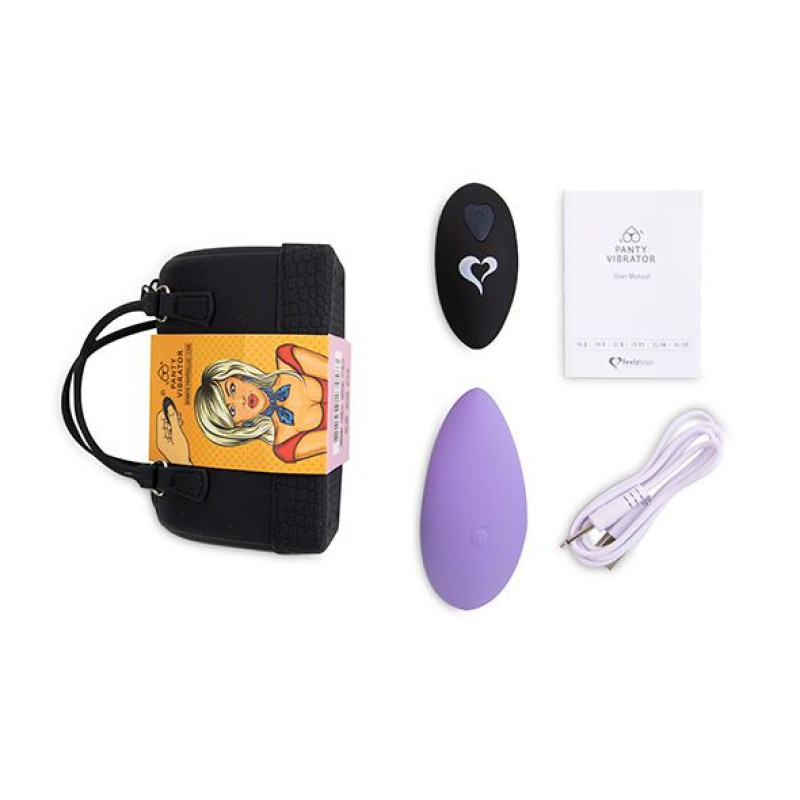 Вібратор в трусики FeelzToys Panty Vibrator Purple з пультом дистанційного керування, 6 режимів роботи, сумочка-чохол