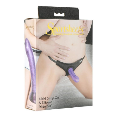 Трусики-стрінги зі страпоном Sportsheets Bikini Strap-On, діаметр 3,5 см