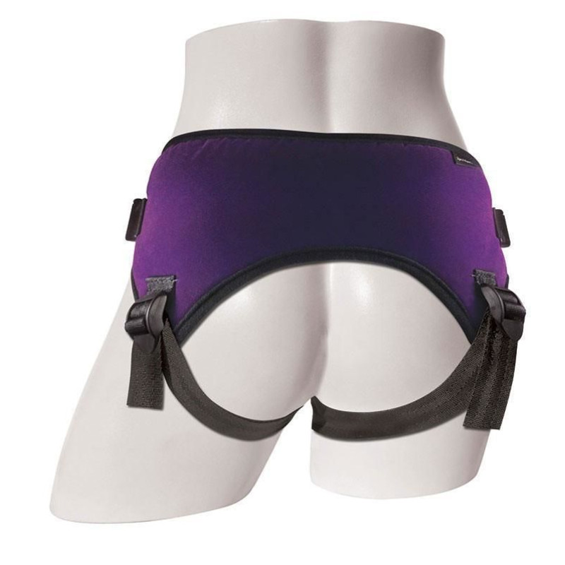 Труси для страпона Sportsheets - Lush Strap On Purple, широкий оксамитовий пасок, дуже комфортні