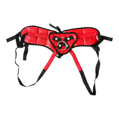 Труси для страпона Sportsheets - SizePlus Red Lace Satin Corsette, з корсетною утяжкою, ультракомфортні