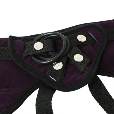Труси для страпона Sportsheets - Lush Strap On Purple, широкий оксамитовий пасок, дуже комфортні