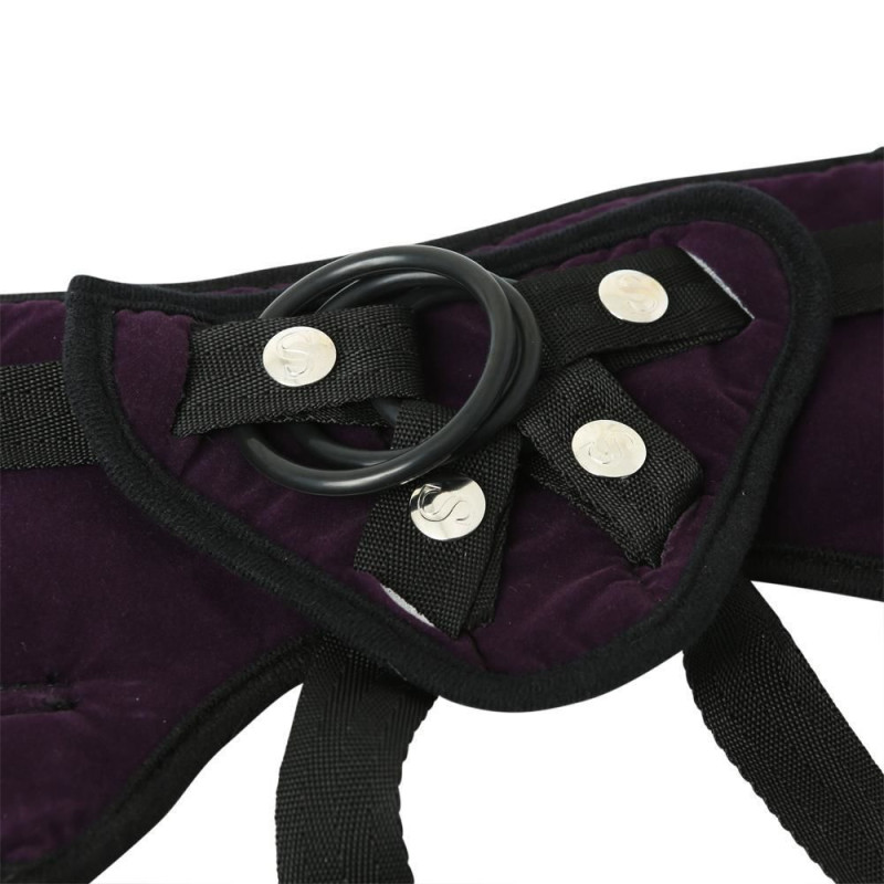 Труси для страпона Sportsheets - Lush Strap On Purple, широкий оксамитовий пасок, дуже комфортні