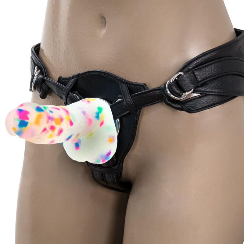 Фалоімітатор з конфетті ADDICTION - PARTY MARTY - 7.5 "- FROST and CONFETTI, 19 см, силікон