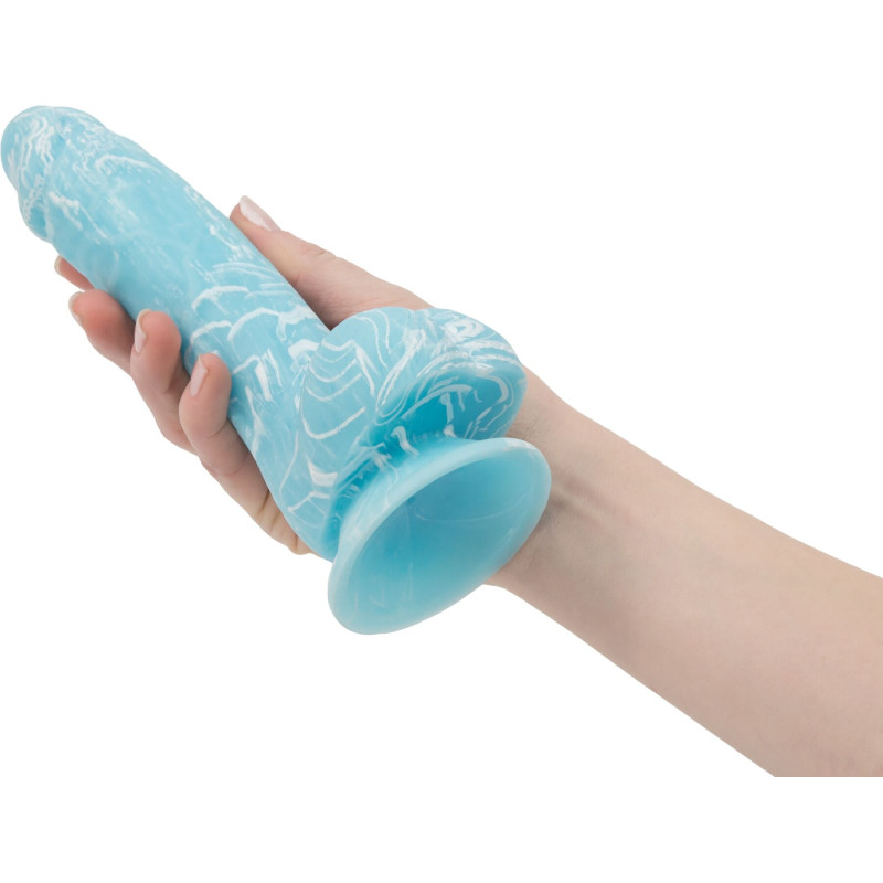 Фалоімітатор ADDICTION - LUKE - 7.5 "- BLUE G.I.D./W PB, 19 см, світиться в темряві, силікон