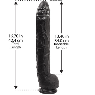 Фалоімітатор Doc Johnson Dick Rambone Cock Black (в ПЕ пакеті!), Діаметр 6 см, довжина 42см, ПВХ
