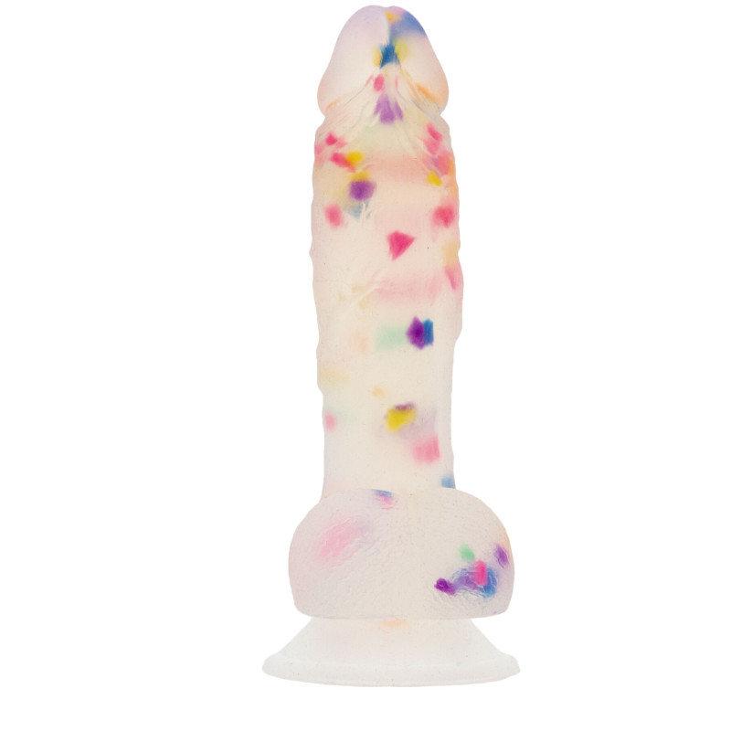 Фалоімітатор з конфетті ADDICTION - PARTY MARTY - 7.5 "- FROST and CONFETTI, 19 см, силікон
