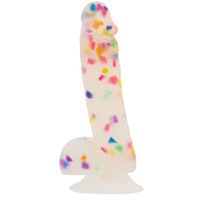 Фалоімітатор з конфетті ADDICTION - PARTY MARTY - 7.5 "- FROST and CONFETTI, 19 см, силікон