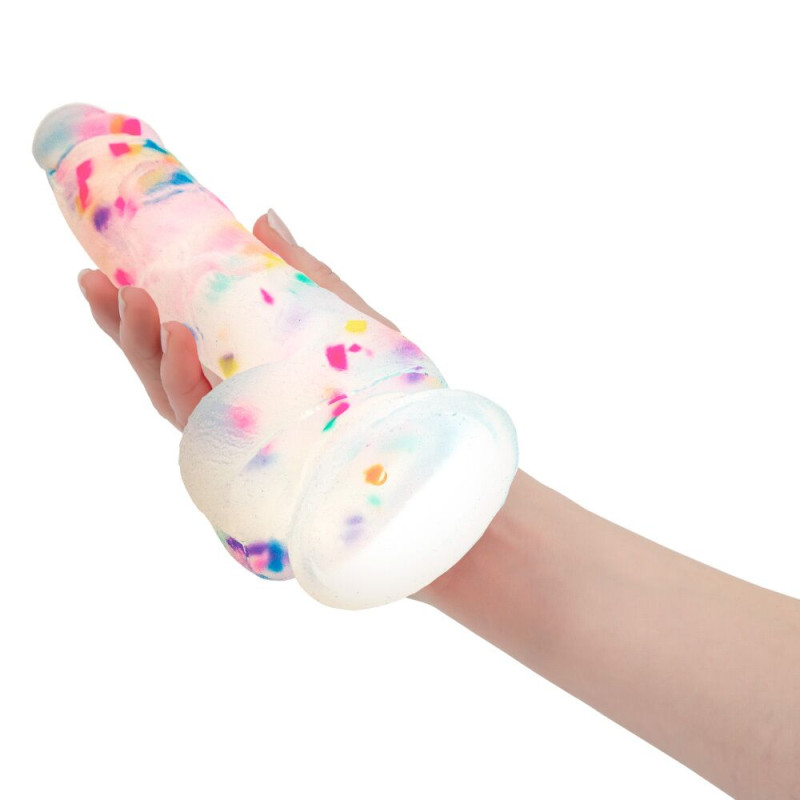 Фалоімітатор з конфетті ADDICTION - PARTY MARTY - 7.5 "- FROST and CONFETTI, 19 см, силікон
