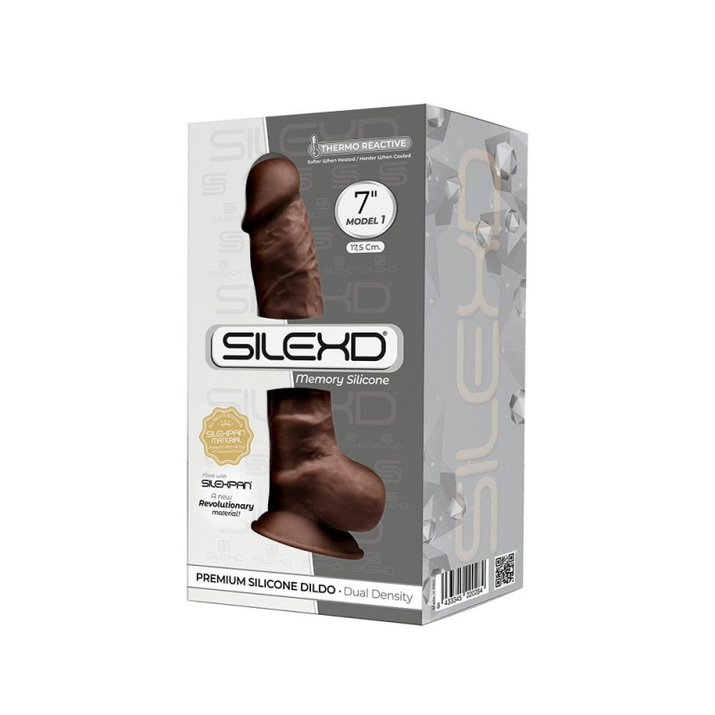 Фалоімітатор SilexD Johnny Brown (MODEL 1 size 7in), двошаровий, силікон + Silexpan, діаметр 3,5см
