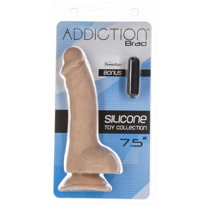 Фалоімітатор ADDICTION - BRAD 7.5" Dildo With Balls, Beige