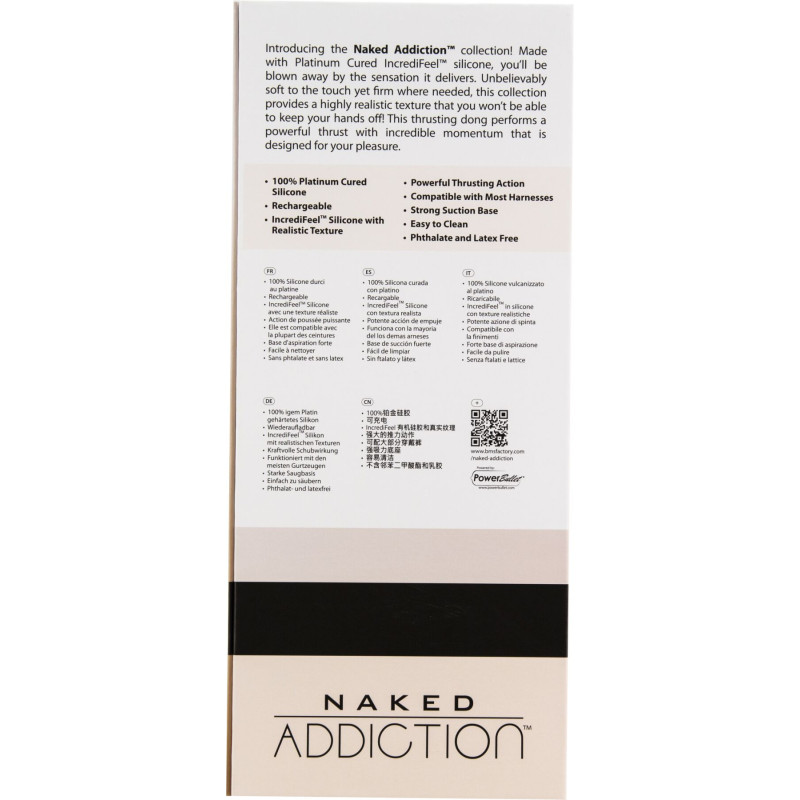 Фалоімітатор ADDICTION - Naked - 9" Thrusting Dildo with Remote - Vanilla