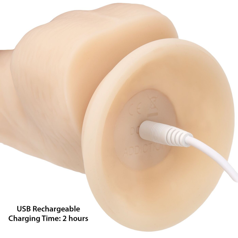 Фалоімітатор ADDICTION - Naked - 8" Rotating & Vibrating Dildo with Remote - Vanilla