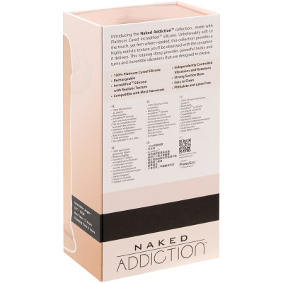 Фалоімітатор ADDICTION - Naked - 8" Rotating & Vibrating Dildo with Remote - Vanilla