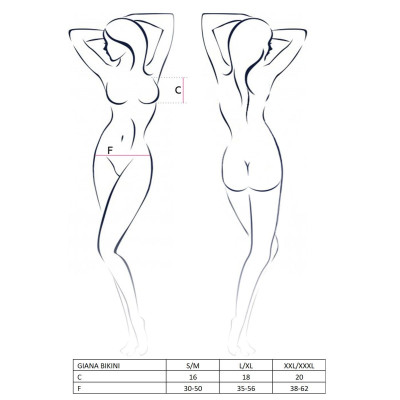 Комплект білизни GIANA BIKINI white S/M - Passion: напівпрозорі ліф і трусики з бантиками
