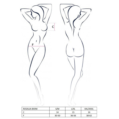 Комплект білизни ROSALIA BIKINI red L/XL Passion: відкритий ліф і стрінги