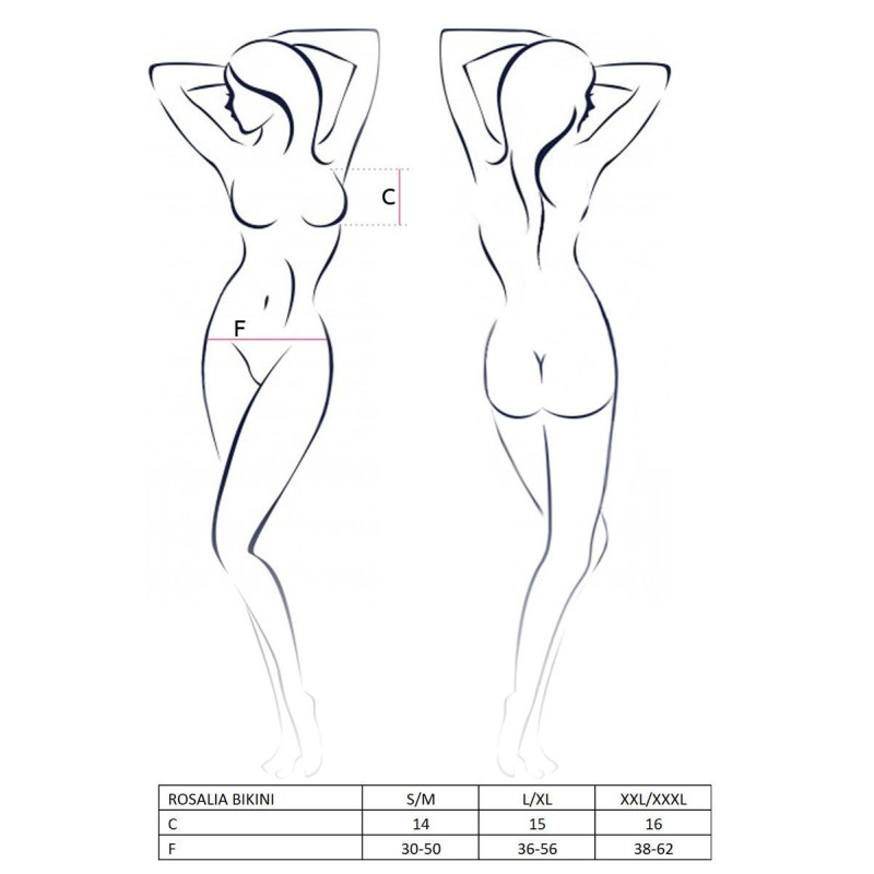 Комплект білизни ROSALIA BIKINI red L/XL Passion: відкритий ліф і стрінги