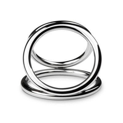 Потрійне ерекційне кільце Sinner Gear Unbendable - Triad Chamber Metal Cock and Ball Ring - Medium