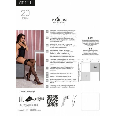 Чорні панчохи з ефектом тату Pasion ST111 nero 1/2 (20 den)