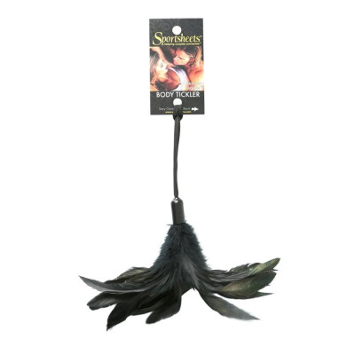 Лоскоталка Sportsheets - PLEASURE FEATHER BLACK на мотузяній петлі