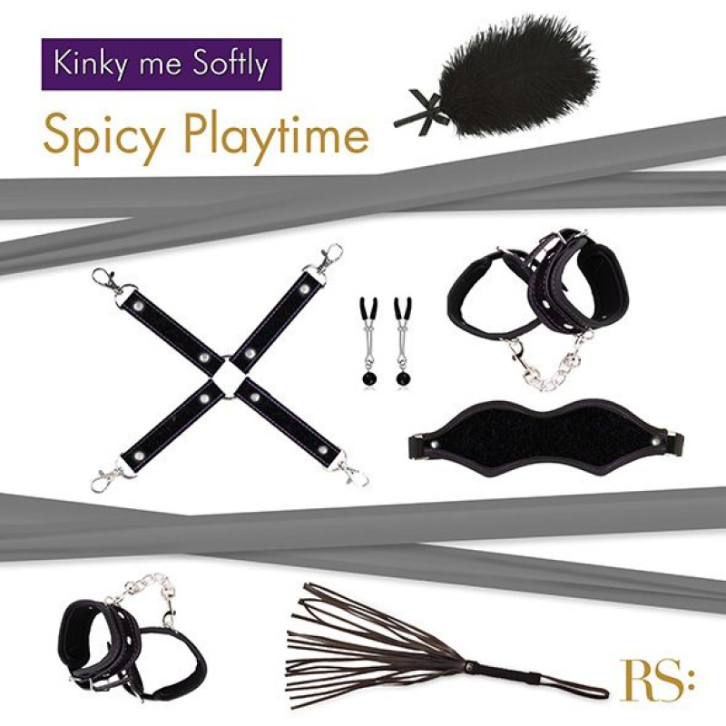 Подарунковий набір для BDSM RIANNE S - Kinky Me Softly Black: 8 предметів для задоволення