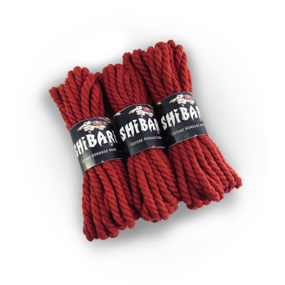Бавовняна мотузка для шібарі Feral Feelings Shibari Rope, 8 м червона