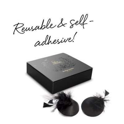 Пестіс - стікіні Bijoux Indiscrets Burlesque pasties FEATHER, з пір'ям