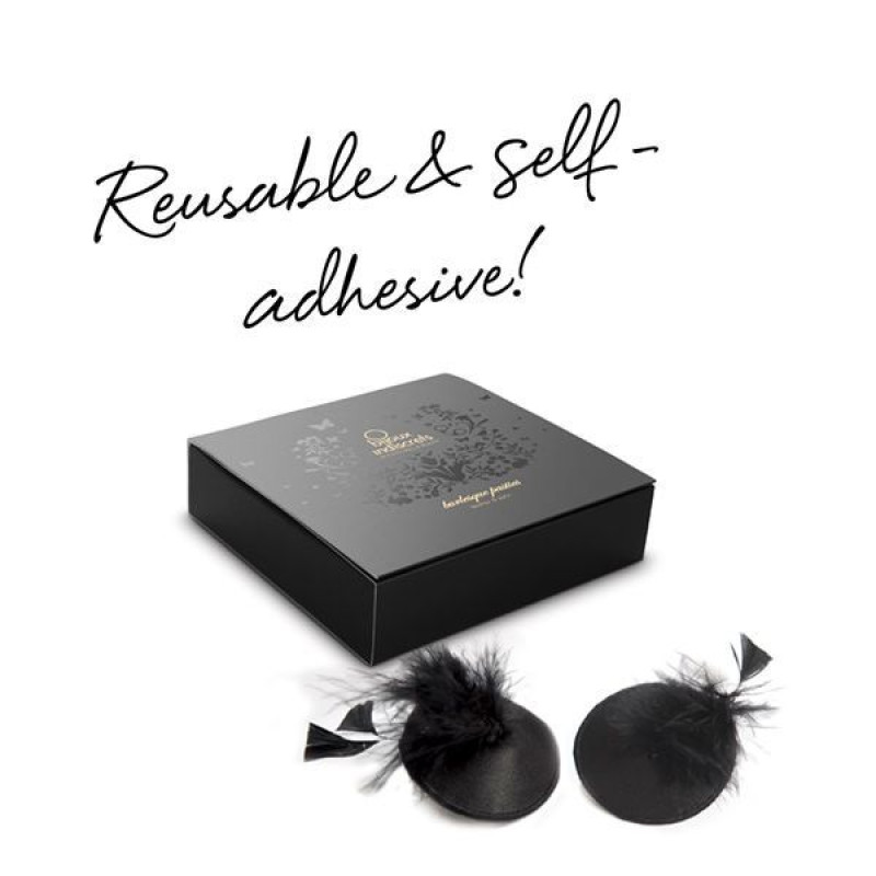 Пестіс - стікіні Bijoux Indiscrets Burlesque pasties FEATHER, з пір'ям