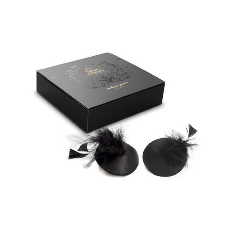 Пестіс - стікіні Bijoux Indiscrets Burlesque pasties FEATHER, з пір'ям