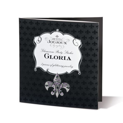 Пестіс з кристалів Petits Joujoux Gloria set of 3 - Black/Purple, прикраса на груди і вульву