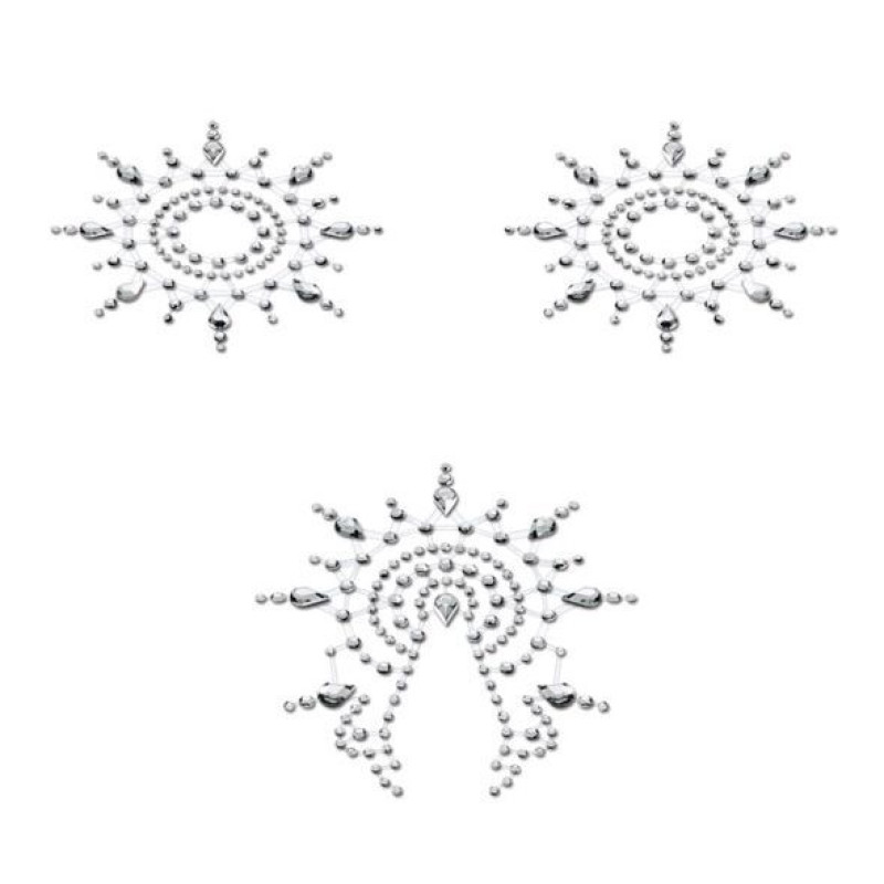 Пестіс з кристалів Petits Joujoux Gloria set of 3 - Silver, прикраса на груди і вульву