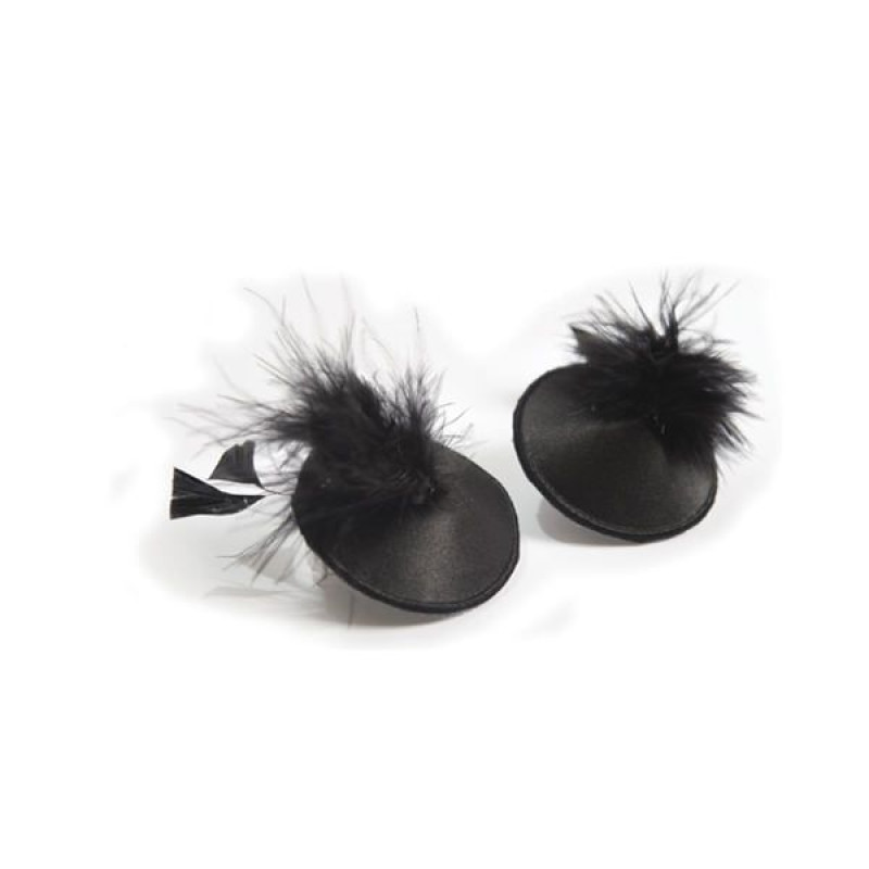 Пестіс - стікіні Bijoux Indiscrets Burlesque pasties FEATHER, з пір'ям