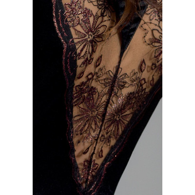 Пенюар BRIDA PEIGNOIR black L/XL - Passion Exclusive, трусики