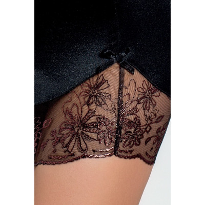 Сорочка приталена з чашечками BRIDA CHEMISE black L/XL - Passion Exclusive, трусики