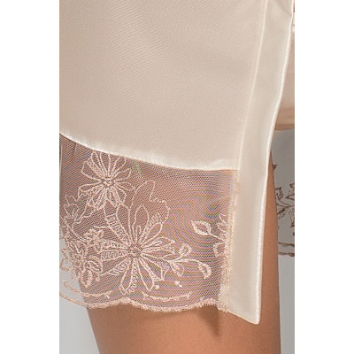 Пенюар LOTUS PEIGNOIR cream L/XL - Passion Exclusive, трусики