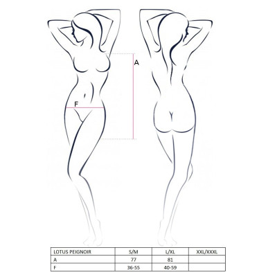 Пенюар LOTUS PEIGNOIR cream XXL/XXXL - Passion Exclusive, трусики