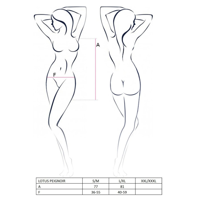 Пенюар LOTUS PEIGNOIR cream XXL/XXXL - Passion Exclusive, трусики