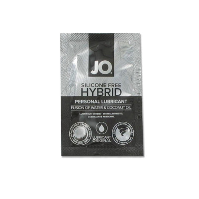 Пробник крем-лубриканта з кокосовим маслом JO Silicone Free Hybrid ORIGINAL (10 мл) біла
