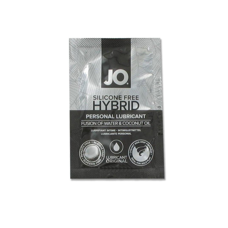Пробник крем-лубриканта з кокосовим маслом JO Silicone Free Hybrid ORIGINAL (10 мл) біла