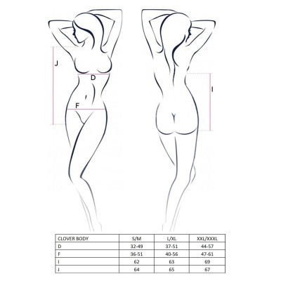 Еротичне боді CLOVER BODY black S/M - Passion