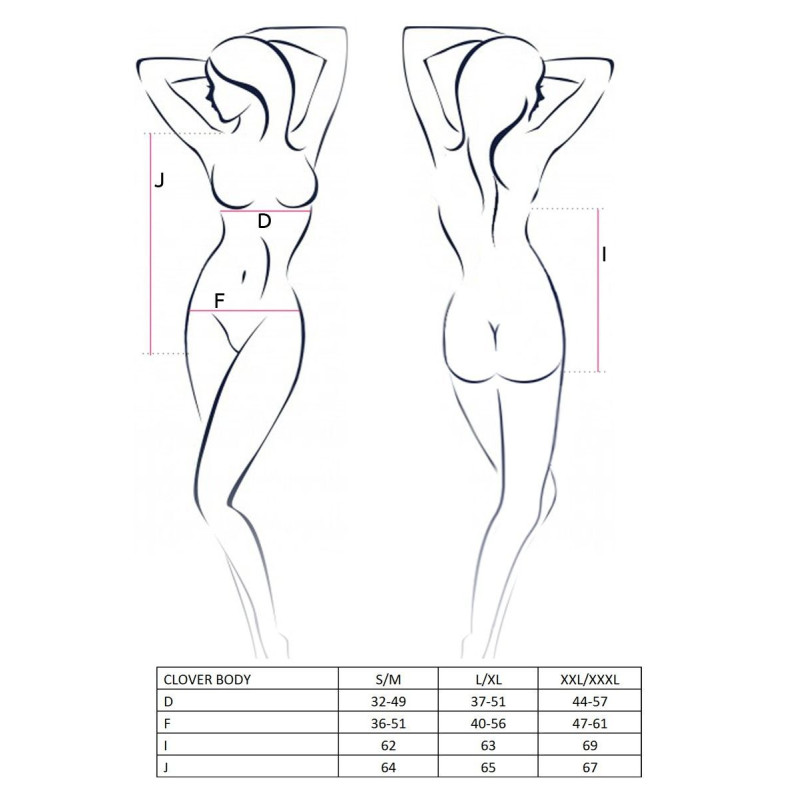 Еротичне боді CLOVER BODY black S/M - Passion