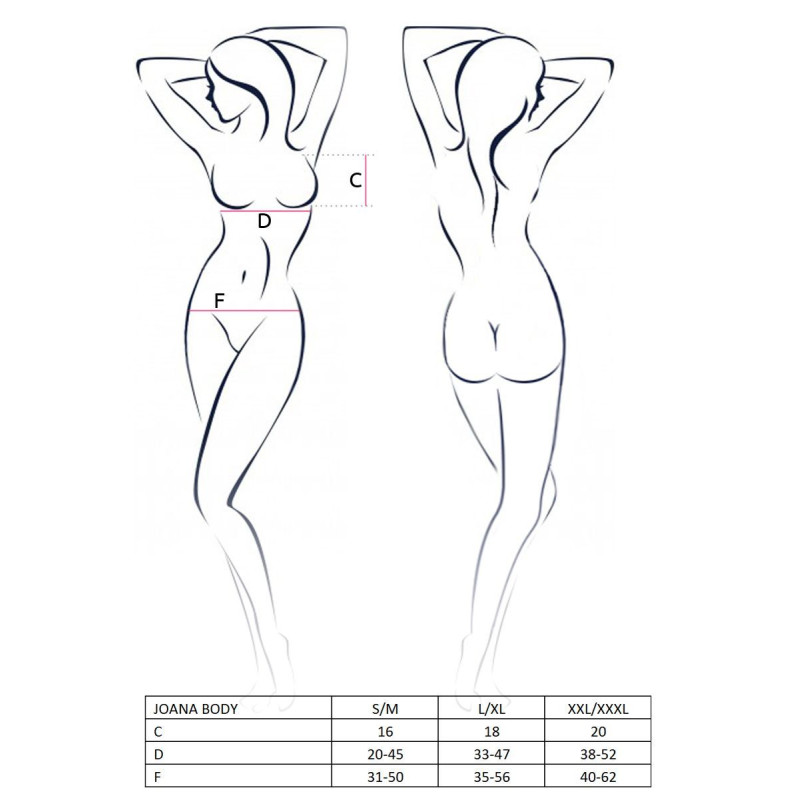 Еротичне боді монокіні плаття латекс JOANA BODY black L/XL Passion