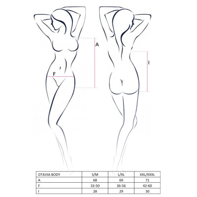 Еротичне боді монокіні з глибоким декольте OTAVIA BODY black XXL/XXXL - Passion