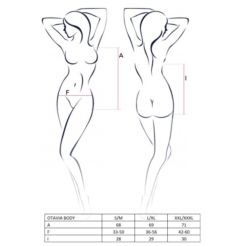 Еротичне боді монокіні з глибоким декольте OTAVIA BODY black XXL/XXXL - Passion
