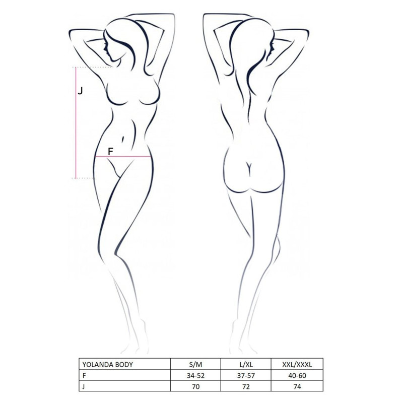 Еротичне боді монокіні з довгим рукавом і закритим плечем YOLANDA BODY black S/M - Passion