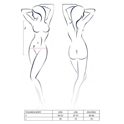 Еротичне боді монокіні з довгим рукавом і закритим плечем YOLANDA BODY black XXL/XXXL - Passion