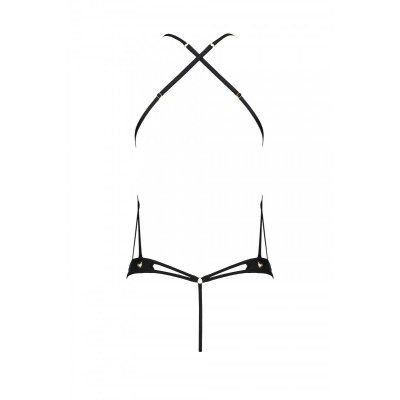 Боді з еко-шкіри Passion Tamaris Body black S/M: з ремінцями та перфорацією